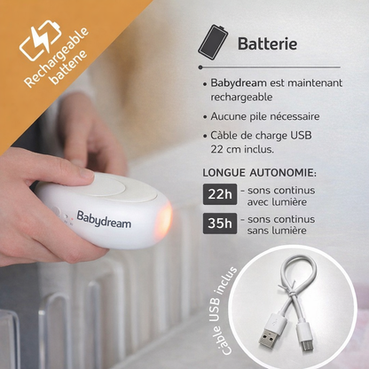 Mouton Deluxe BabyDream™ Veltora en peluche douce avec capteur de pleurs, bruit blanc apaisant pour bébé, image en peluche beige